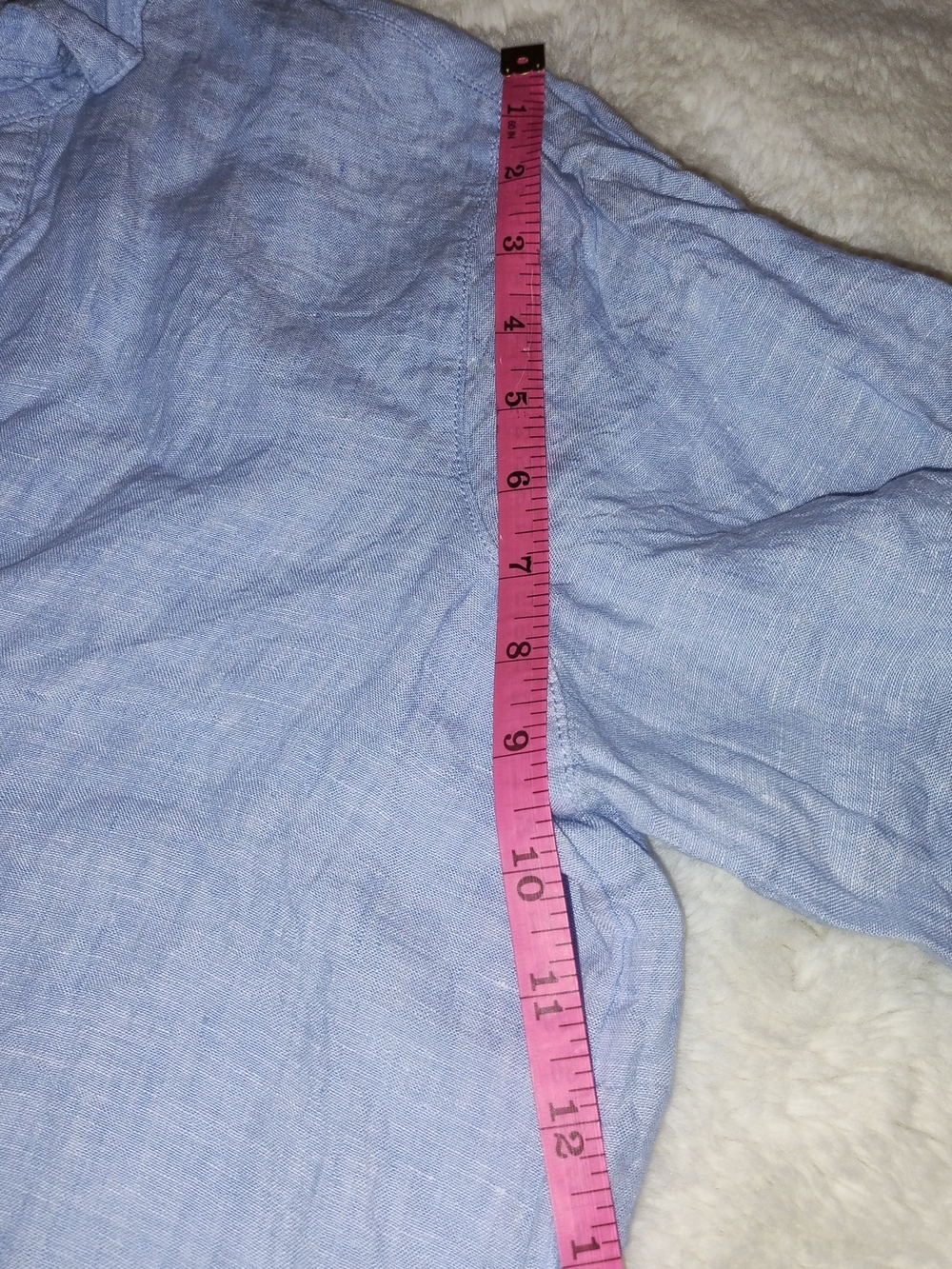 Rachel Zoe Light Blue Linen Blend Short Sleeve Top - Picture 8 of 9